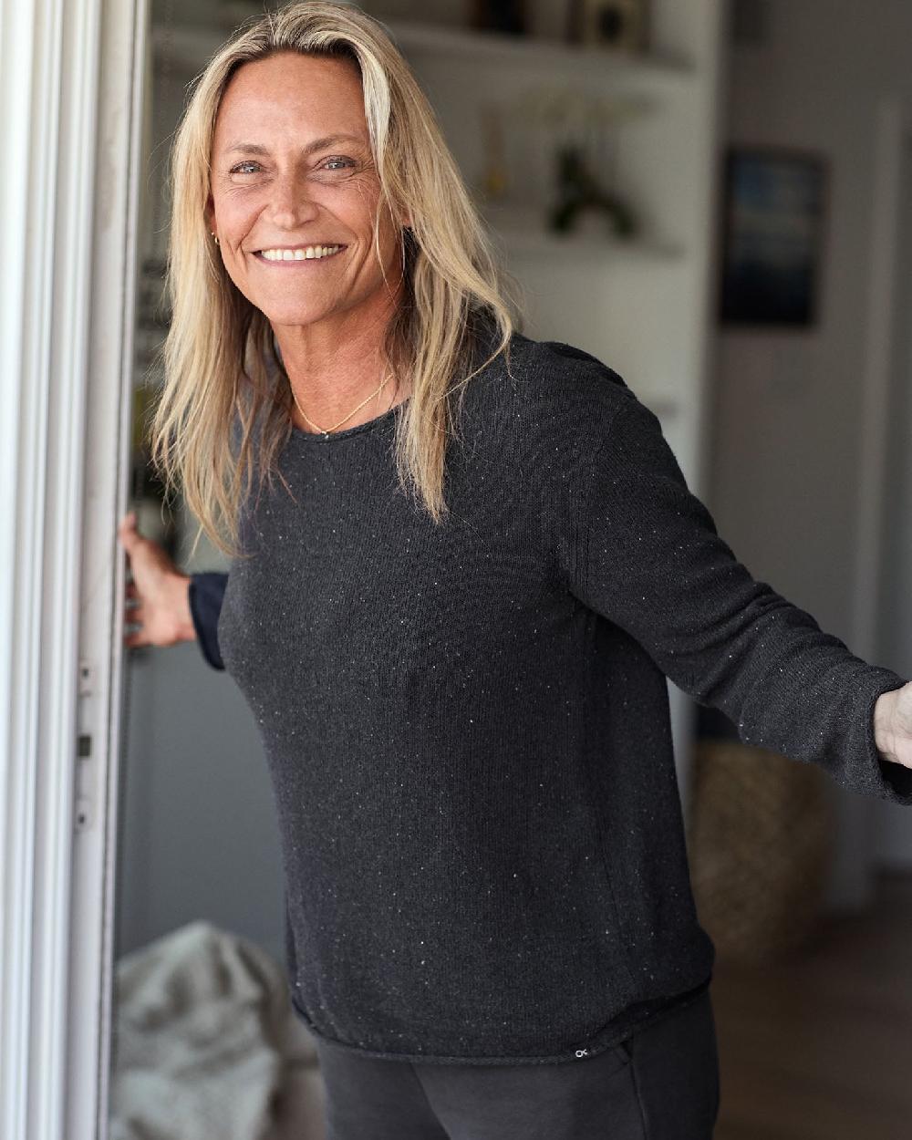 outerknown Crescent Knit Boatneck Top Washed Black