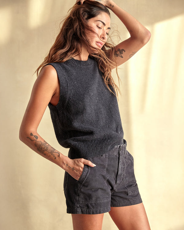 Outerknown Crescent Knit Tank Washed Black