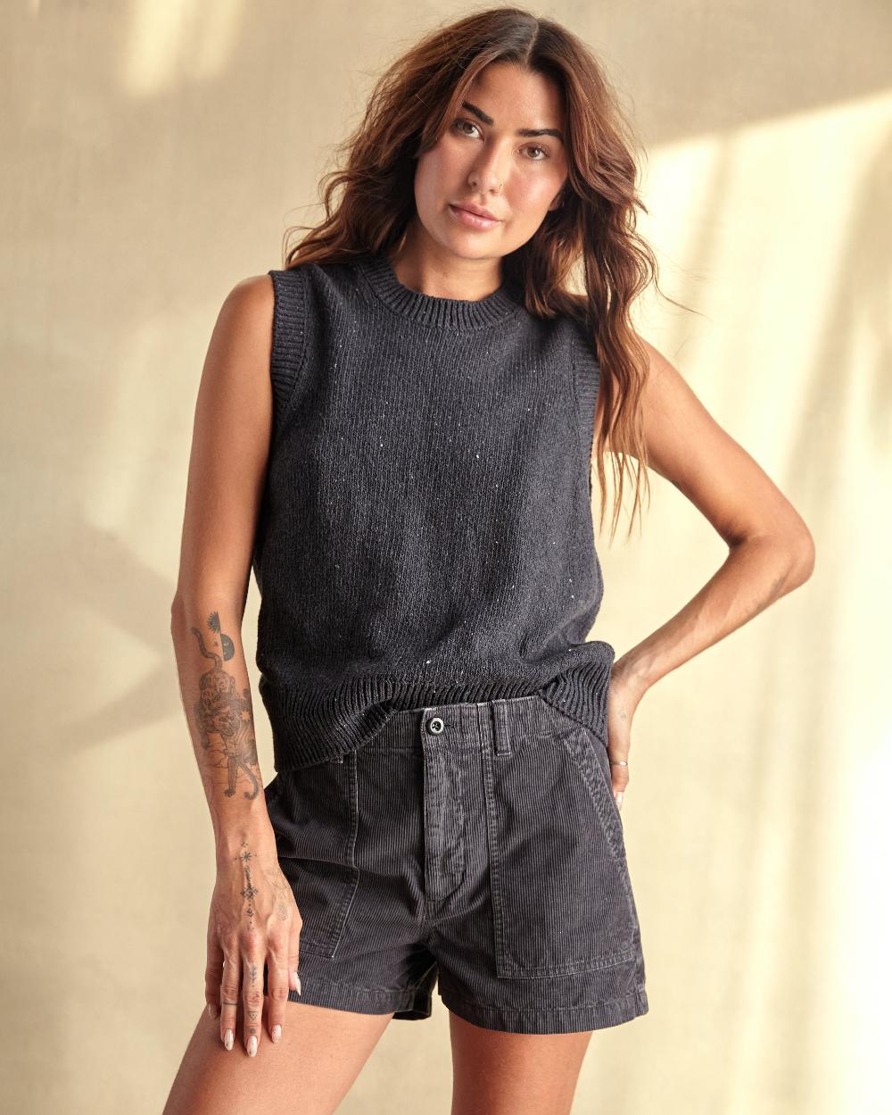 outerknown Crescent Knit Tank Washed Black