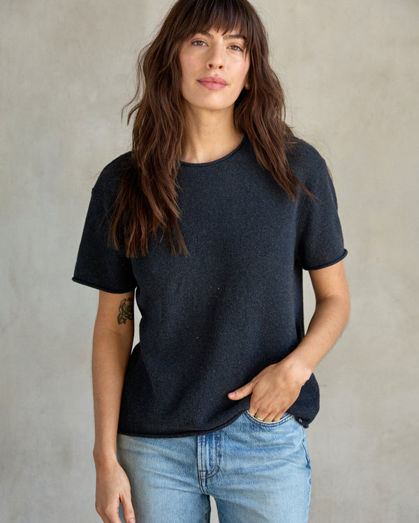 Outerknown Crescent Knit Top Washed Black