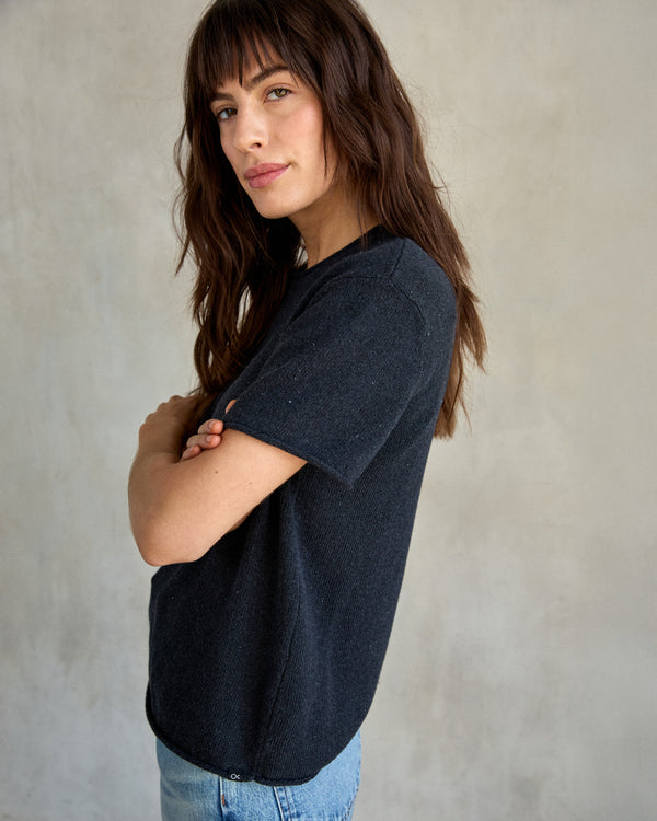 Outerknown Crescent Knit Top Washed Black