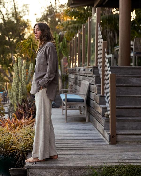 Outerknown Hightide Wide Leg Pant Oatmeal Heather