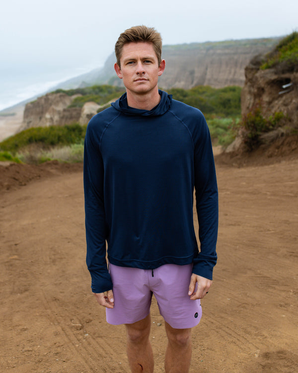 Outerknown Hooded Sun Shirt Marine