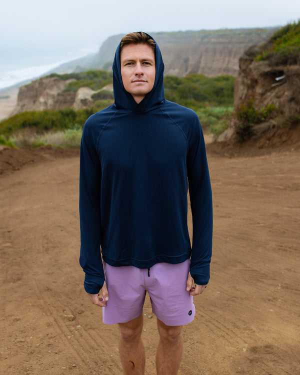 Outerknown Hooded Sun Shirt Marine