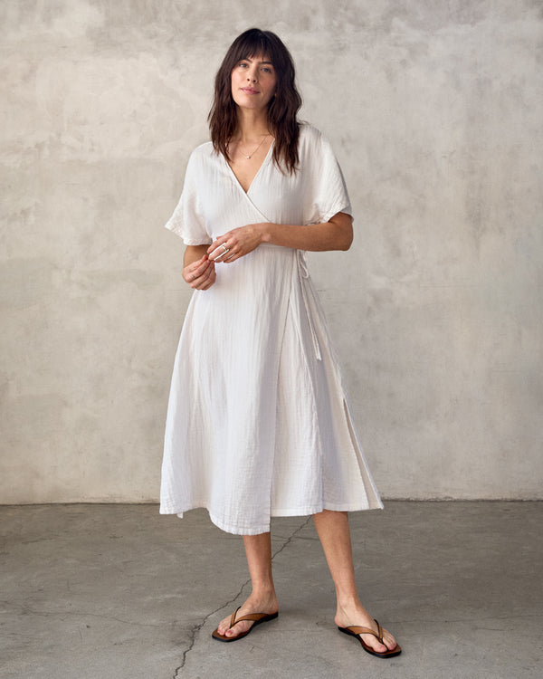 Outerknown Luna Wrap Dress Salt