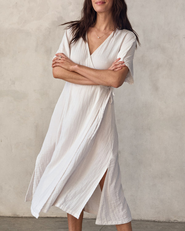 Outerknown Luna Wrap Dress Salt