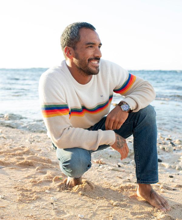 Outerknown Nostalgic Sweater Oatmeal Rainbow