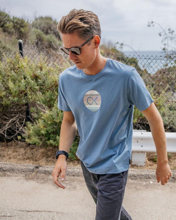 Outerknown OK Pattern Dot Tee Hazy Sea