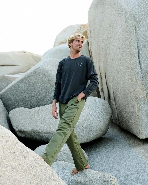 Outerknown OK Stencil L/S Tee Charcoal