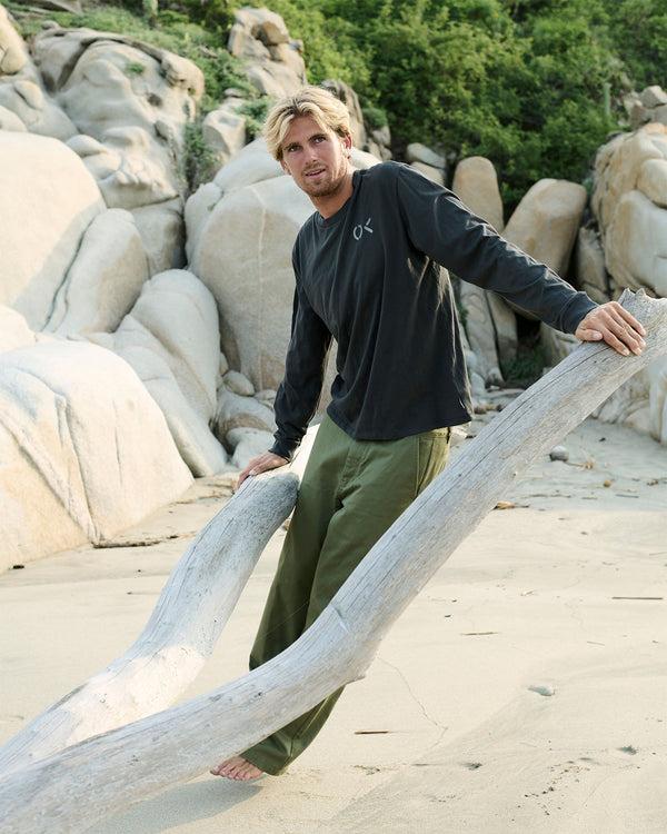 Outerknown OK Stencil L/S Tee Charcoal