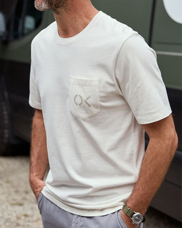 Outerknown OK Stencil Pocket Tee Salt