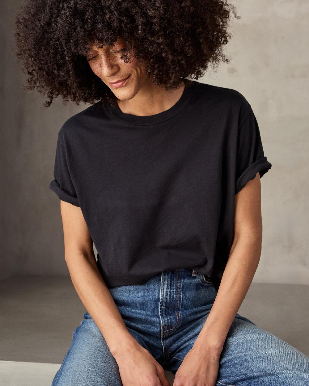 outerknown Saltwater Slub Tee Pitch Black