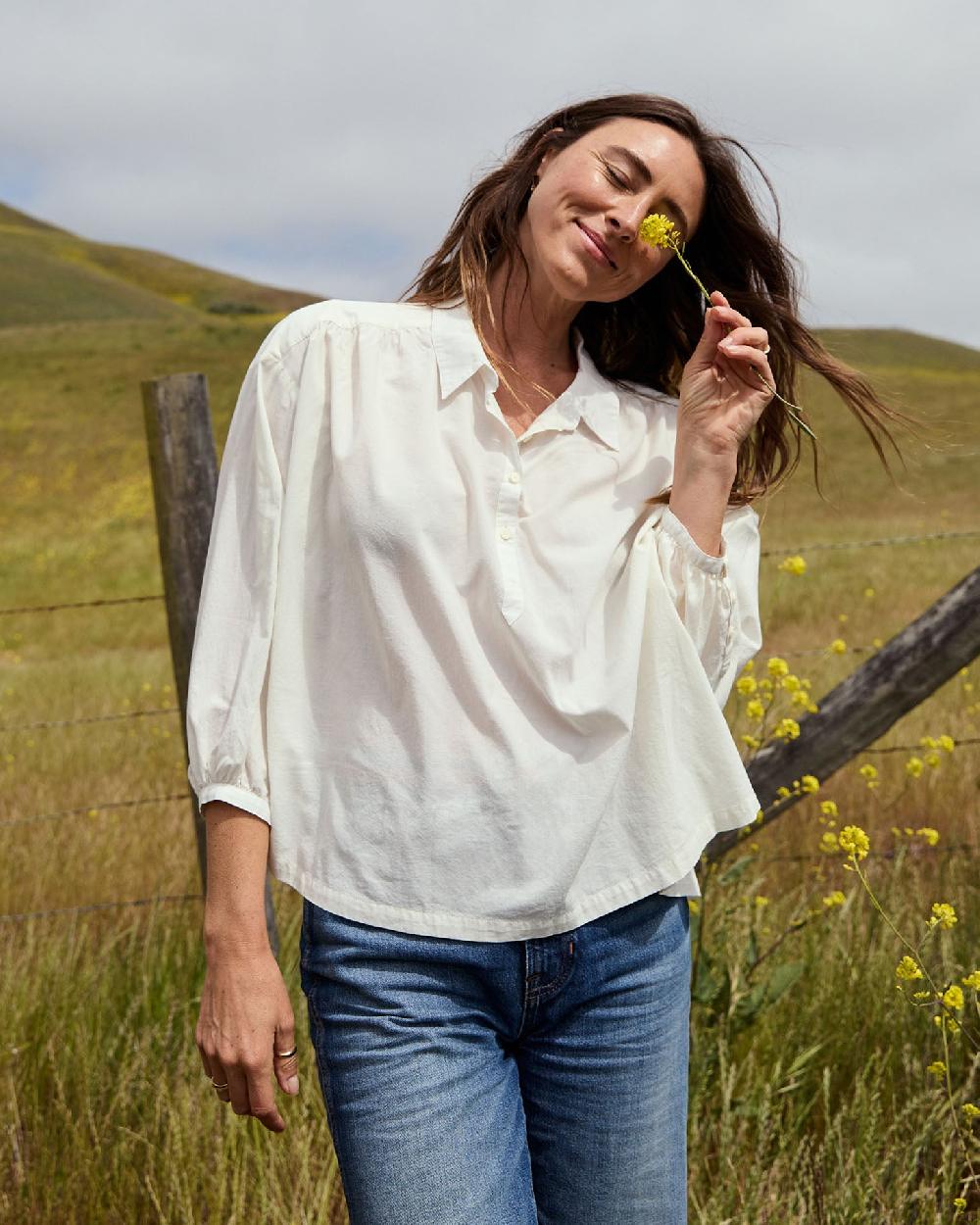 outerknown Seabreeze Popover Shirt Salt