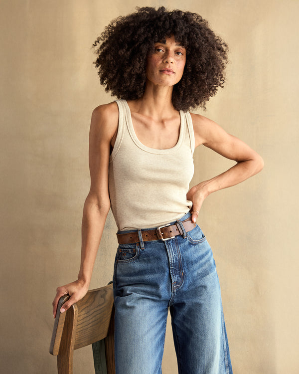 Outerknown Sojourn Ribbed Tank Oatmeal Heather