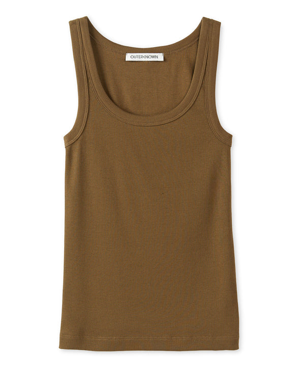 Outerknown Sojourn Ribbed Tank Olive Brown