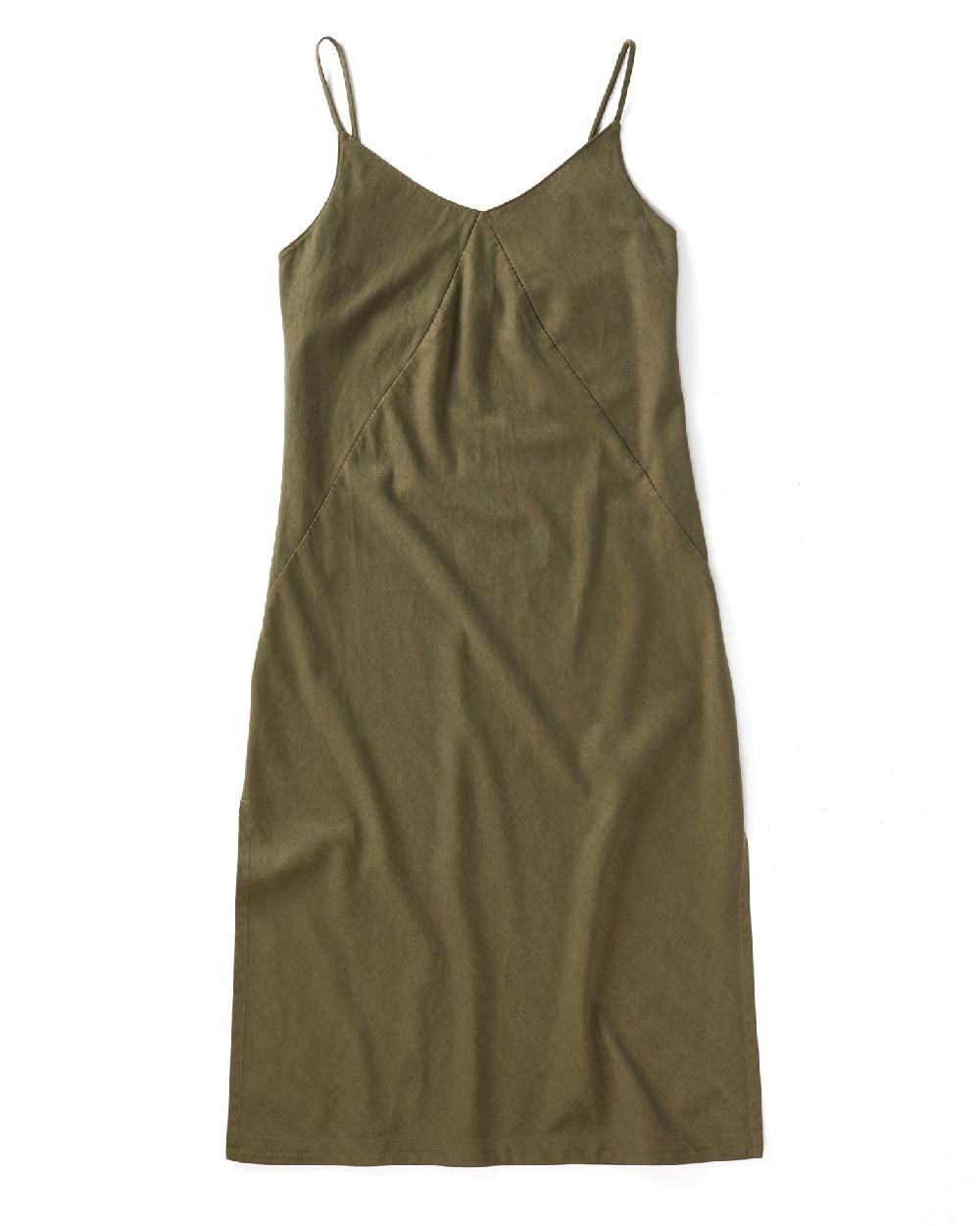 outerknown Solstice Slip Dress Green Smoke