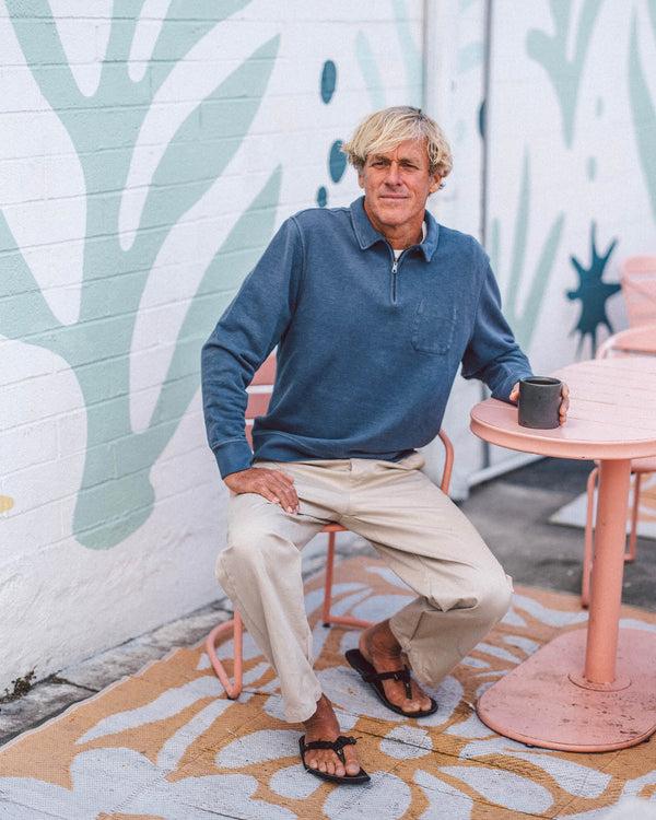 Outerknown Sur Quarter Zip Admiral Blue