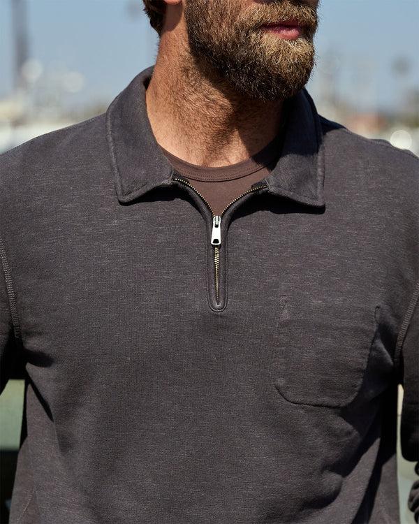 Outerknown Sur Quarter Zip Faded Black