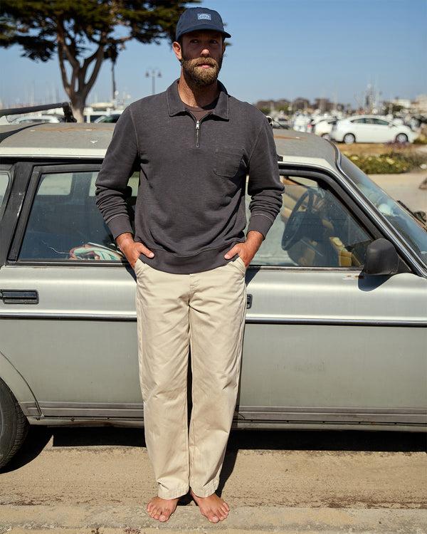 Outerknown Sur Quarter Zip Faded Black