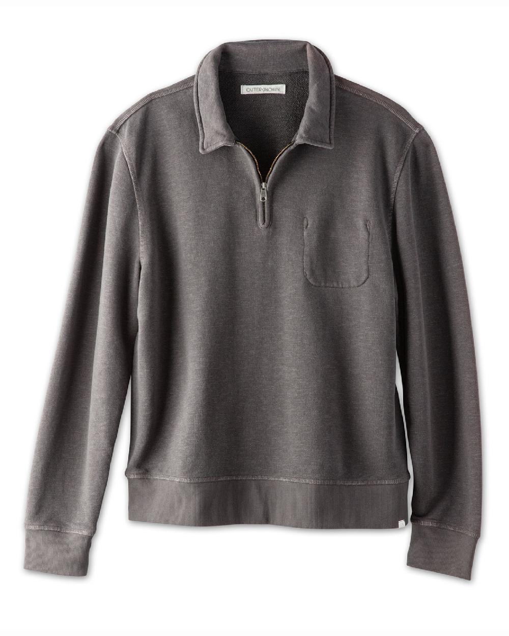 outerknown Sur Quarter Zip Faded Black