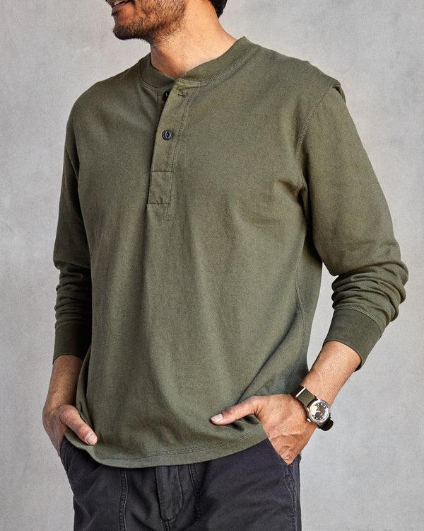 Outerknown The Big Heavy Tee Henley Deep Olive