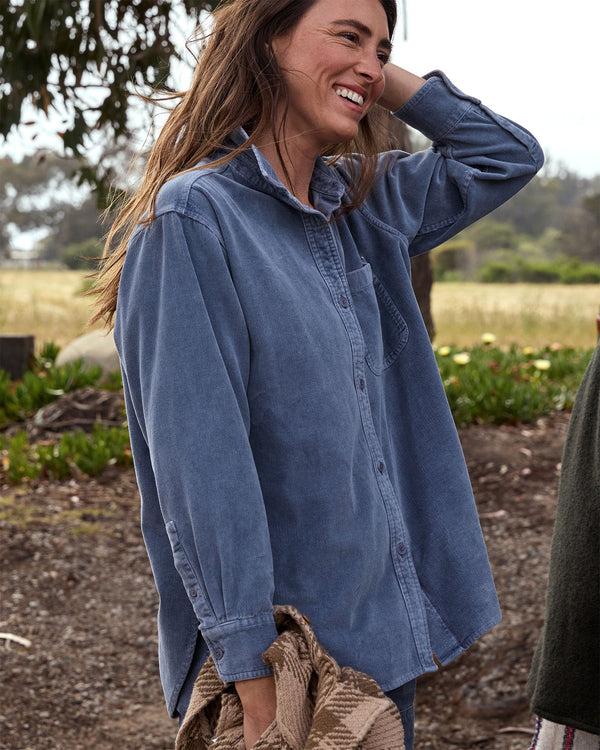 Outerknown The Cord Weekend Shirt Washed Marine