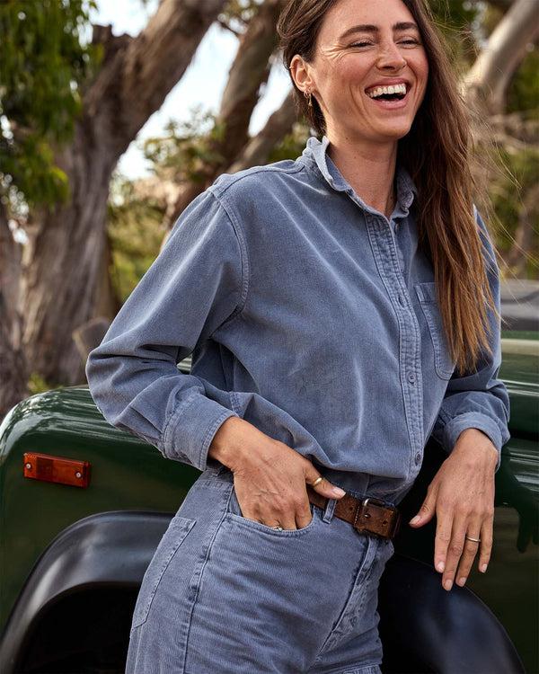 Outerknown The Cord Weekend Shirt Washed Marine