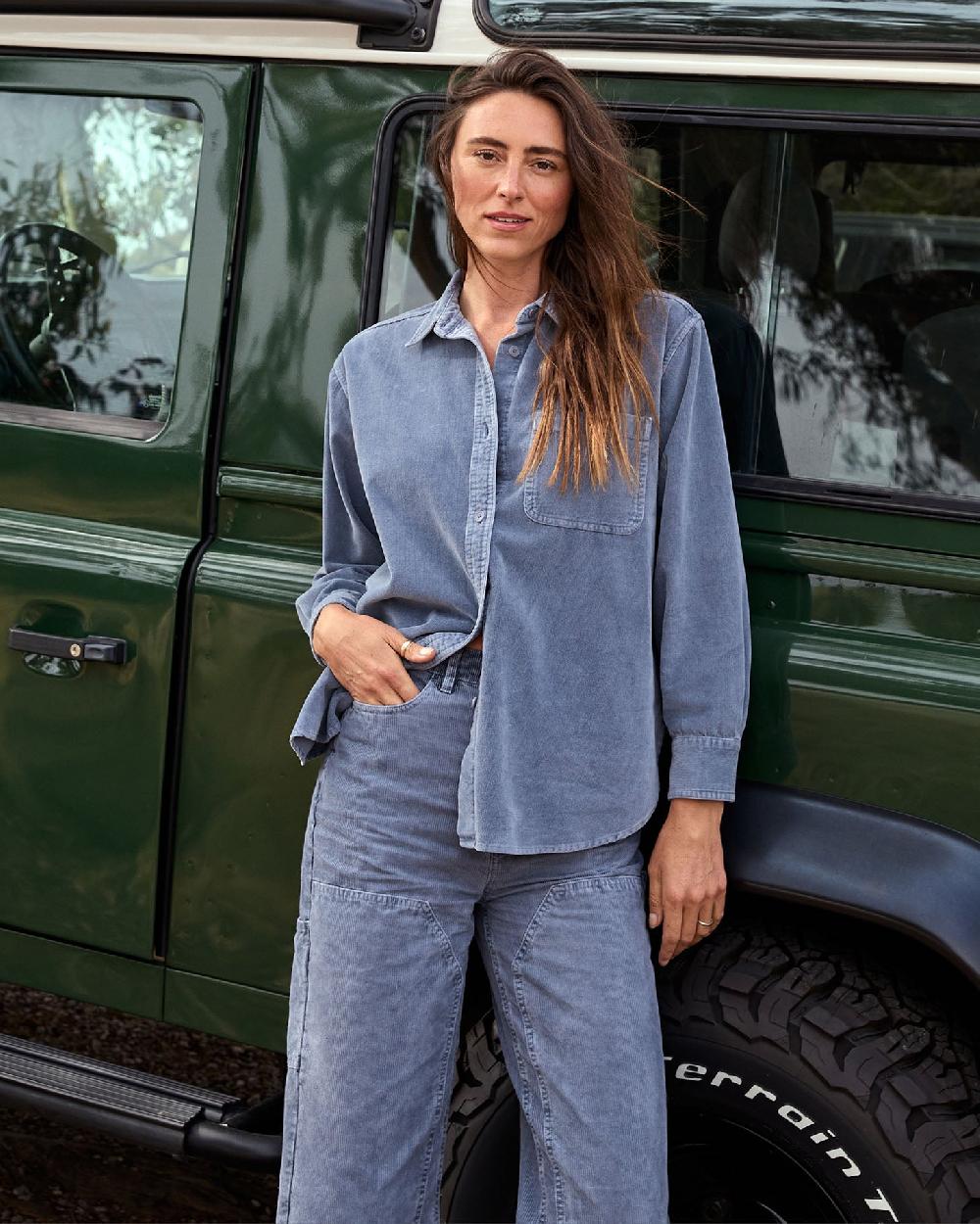 outerknown The Cord Weekend Shirt Washed Marine