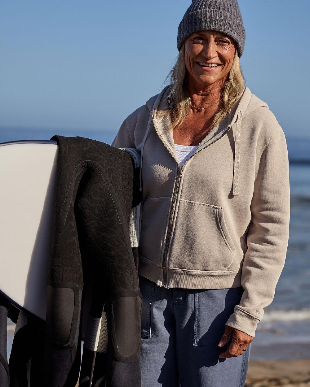 outerknown The Easy Zip Hoodie Sandstone