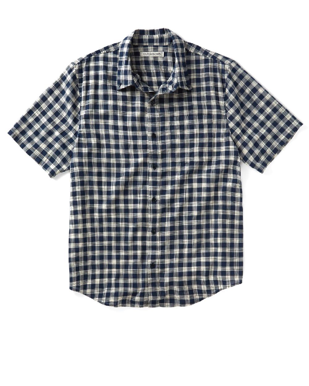 outerknown The S/S Studio Shirt Marine Ikat Check