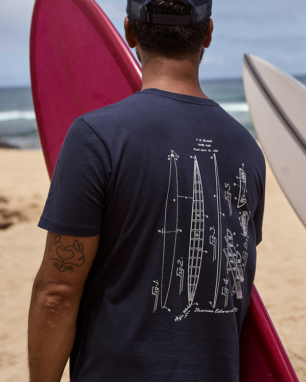 Outerknown Tom Blake Blueprint Tee Marine