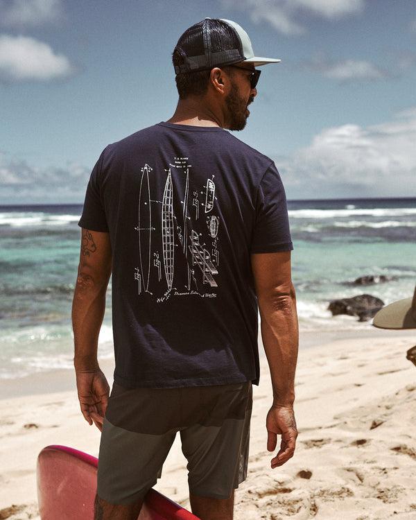 Outerknown Tom Blake Blueprint Tee Marine