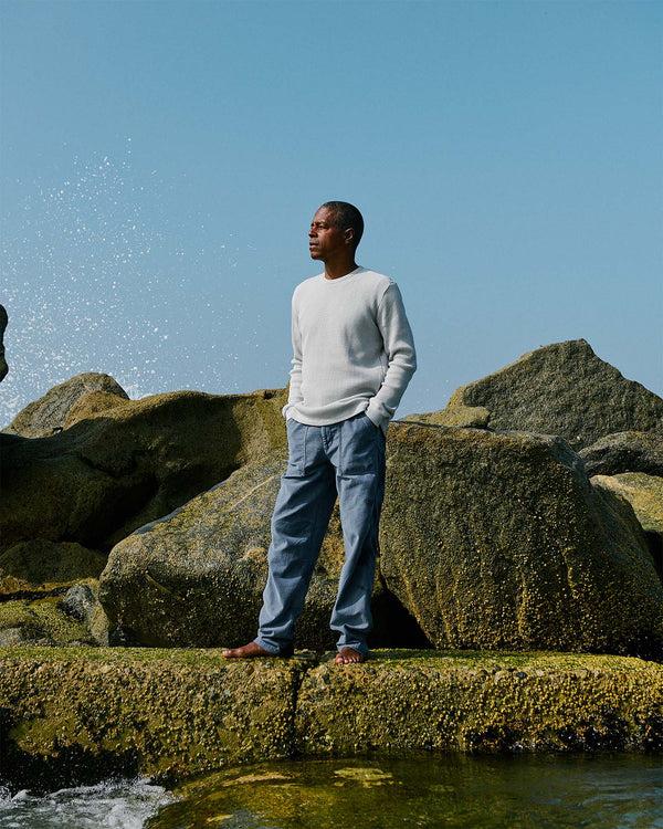 Outerknown Uncharted Waffle Crew Fog Grey