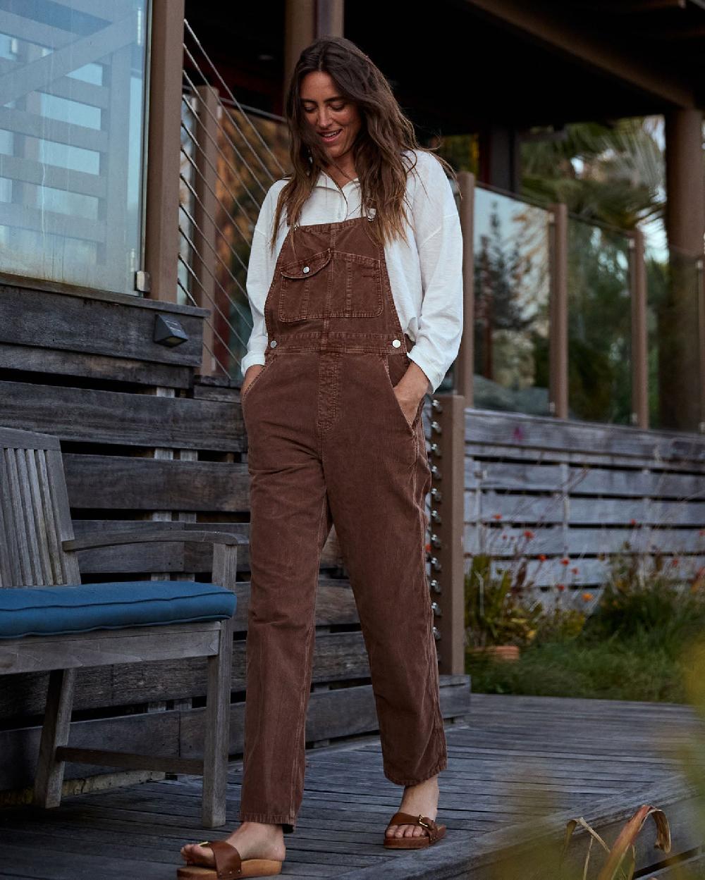 outerknown Voyage Cord Overalls Sepia