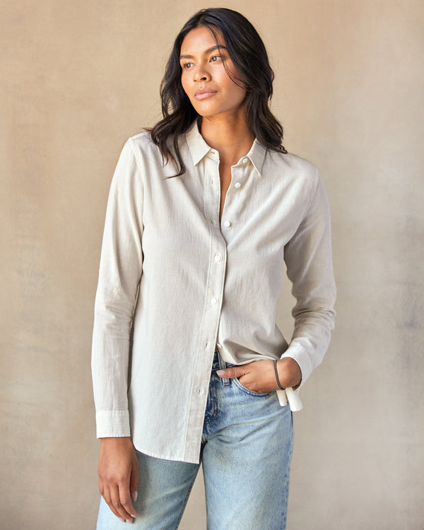 Outerknown Windrift Shirt Desert Banker Stripe