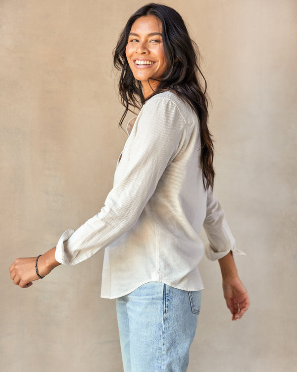 Outerknown Windrift Shirt Desert Banker Stripe