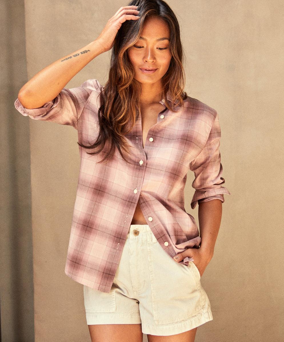 outerknown Windrift Shirt Momento Pink Ombre Plaid