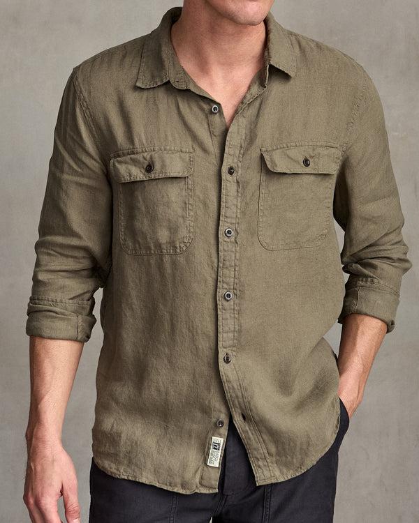 Outerknown Windward Linen Shirt Khaki