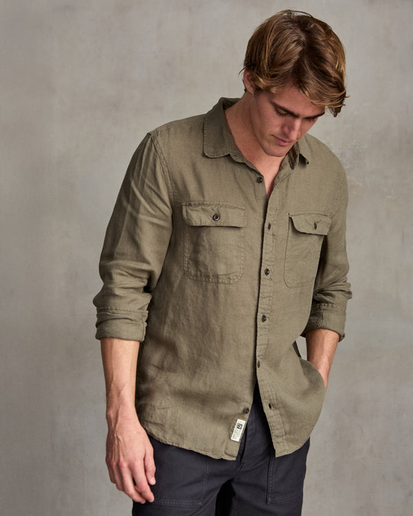 Outerknown Windward Linen Shirt Khaki