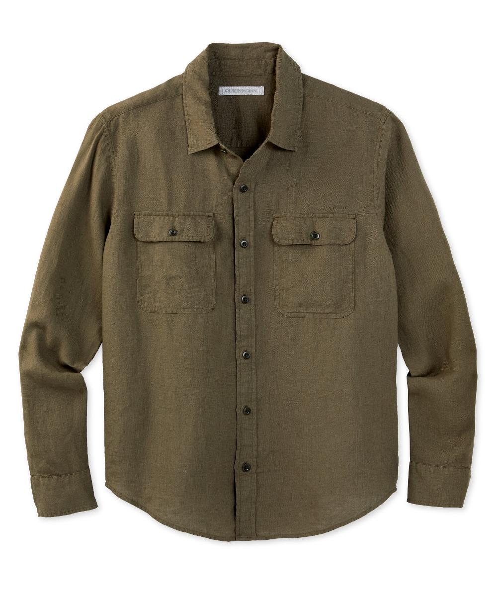 outerknown Windward Linen Shirt Khaki