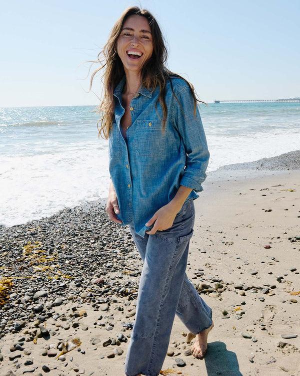 Outerknown Women's Chambray Utility Shirt Chambray