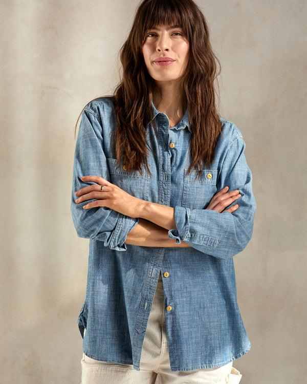 Outerknown Women's Chambray Utility Shirt Chambray