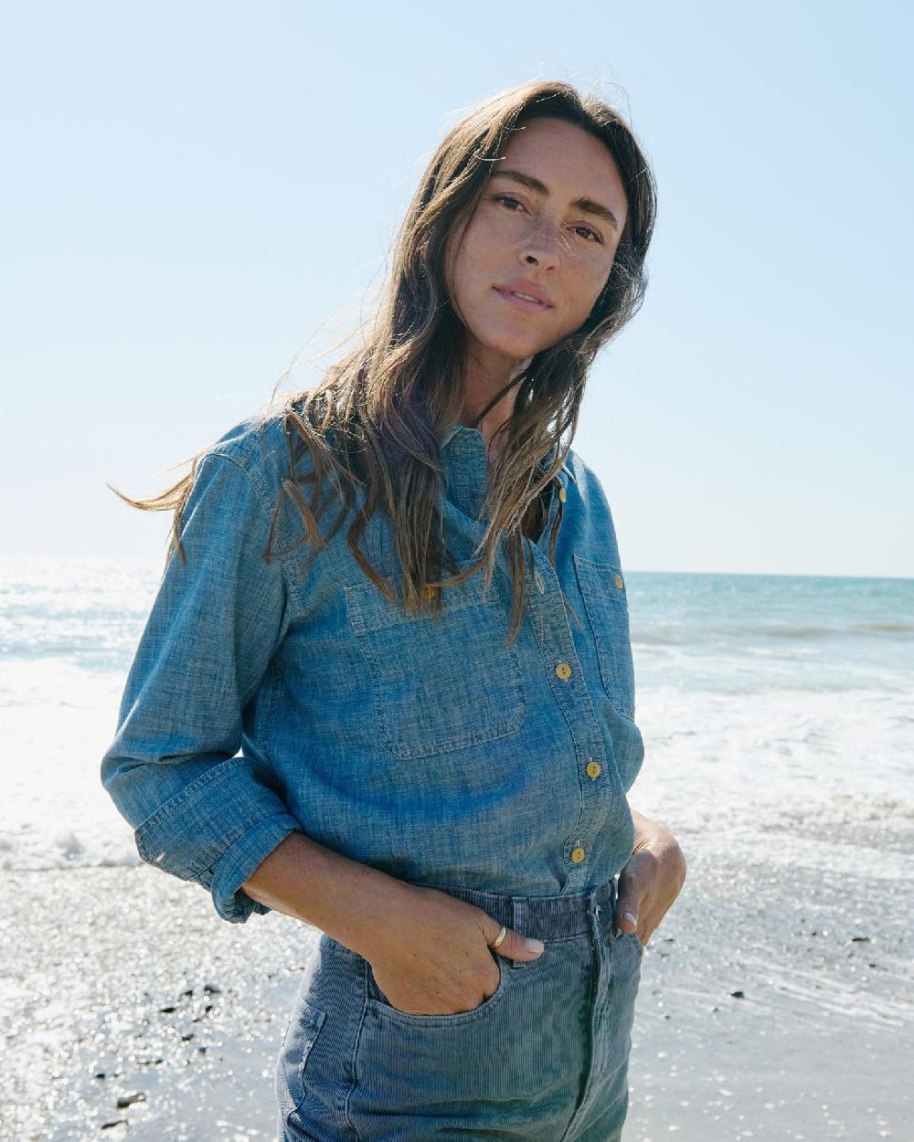 outerknown Women's Chambray Utility Shirt Chambray