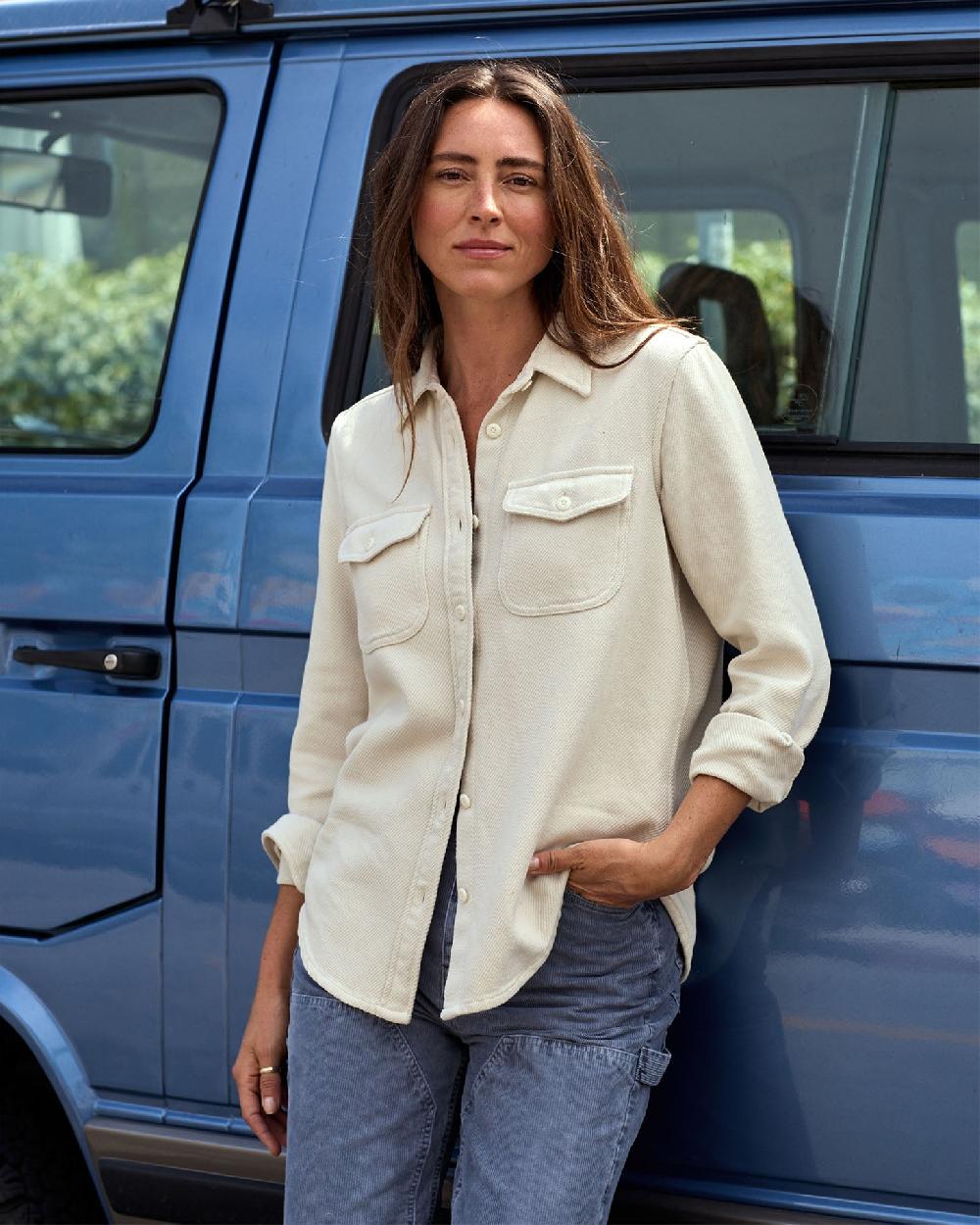 outerknown Women's Chroma Blanket Shirt Ecru