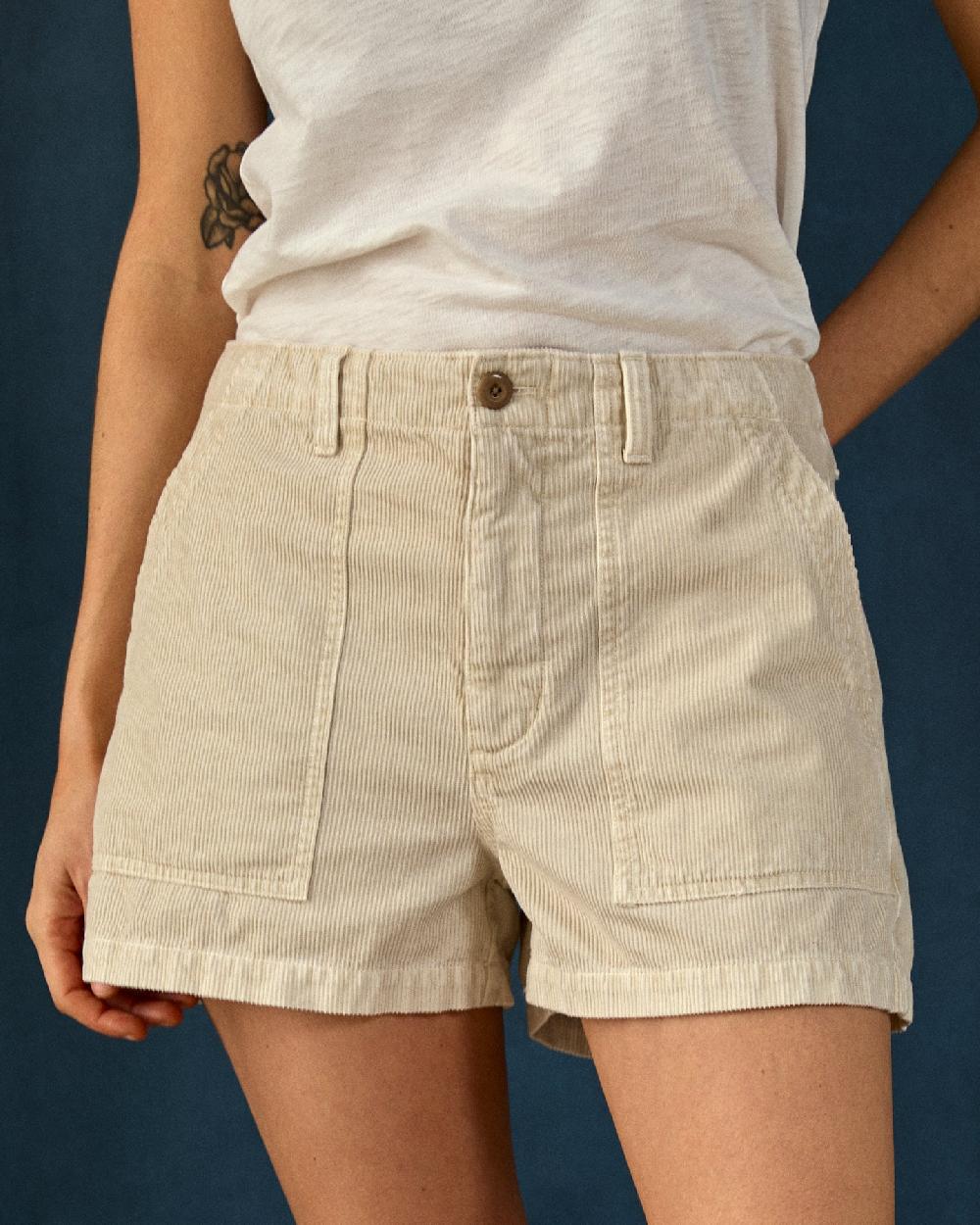 outerknown Women's Seventyseven Cord Shorts Ecru