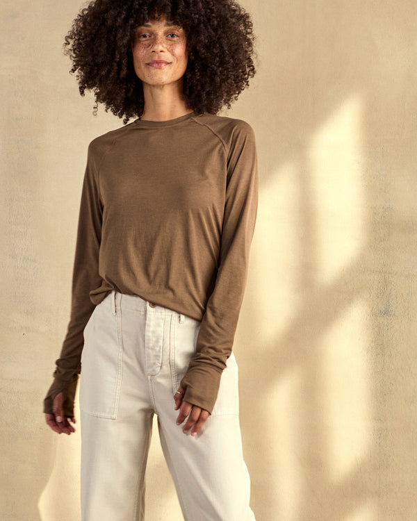 Outerknown Women's Sun Shirt Tawny Wood