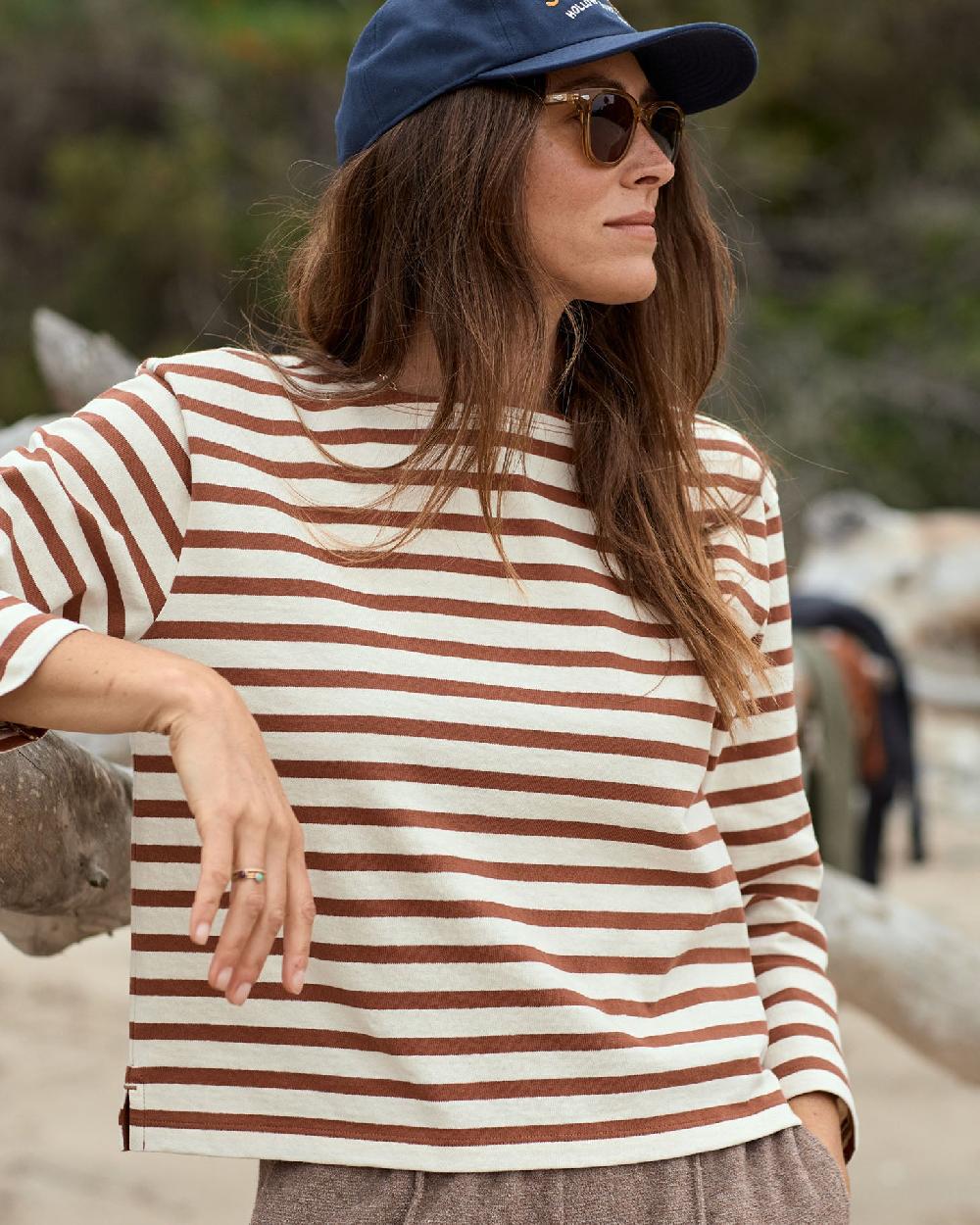 outerknown The Big Heavy Mariner Tee Copper Mariner Stripe