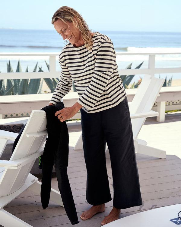 Outerknown The Big Heavy Mariner Tee Washed Black Mariner Stripe