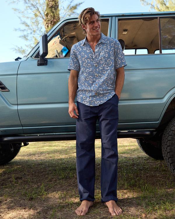 Outerknown The S/S Studio Shirt Marine Montipora Coral