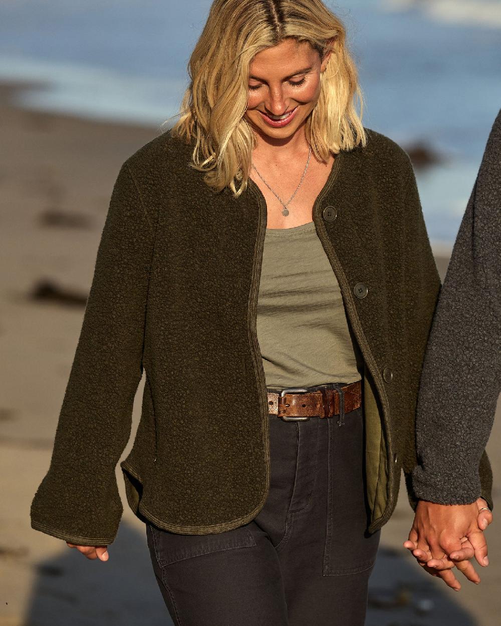 outerknown The Woolaroo Cocoon Jacket Heather Olive